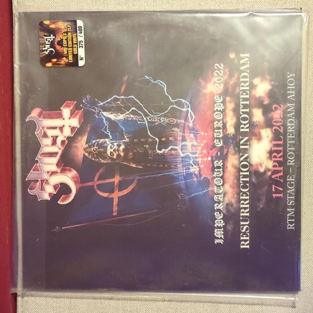 Ghost "Resurrection in Rotterdam" Imperatour Europe 2022 2lp gold vinyl